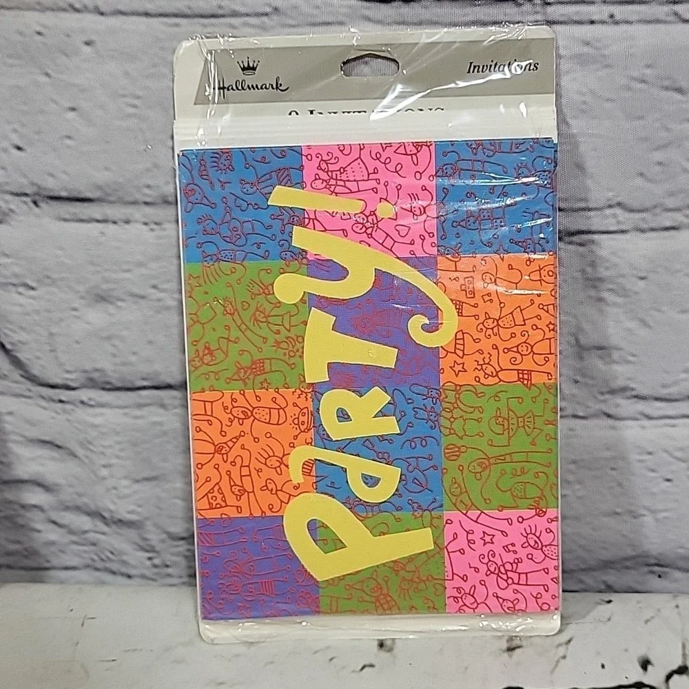 Hallmark Party Invitations Lot Of 16 Colorful Cards With Envelopes